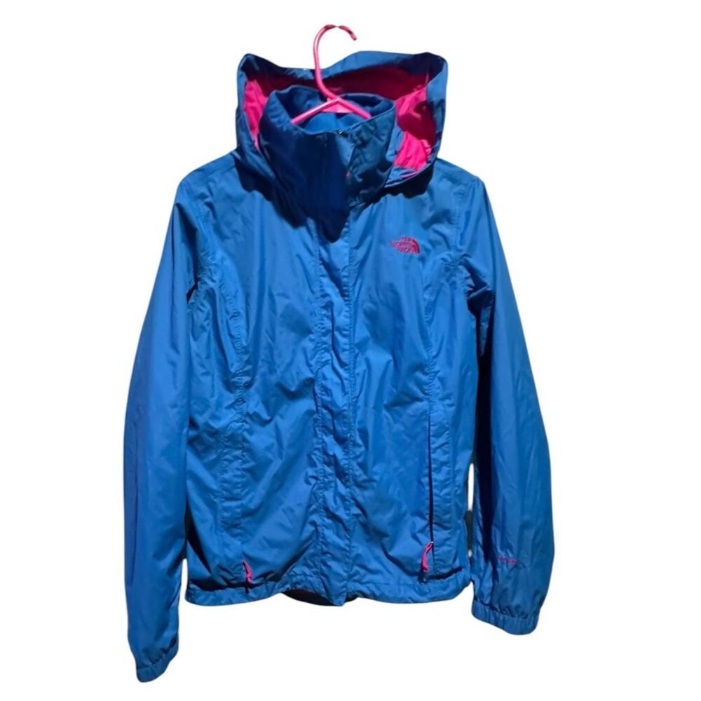 The North Face HyVent Rain Jacket Women's Blue Hooded Size Medium Outdoor